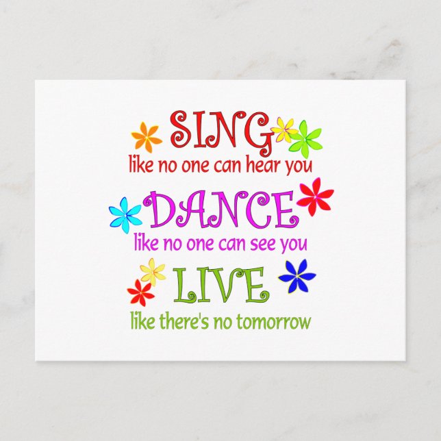 Sing Dance Live Postcard (Front)