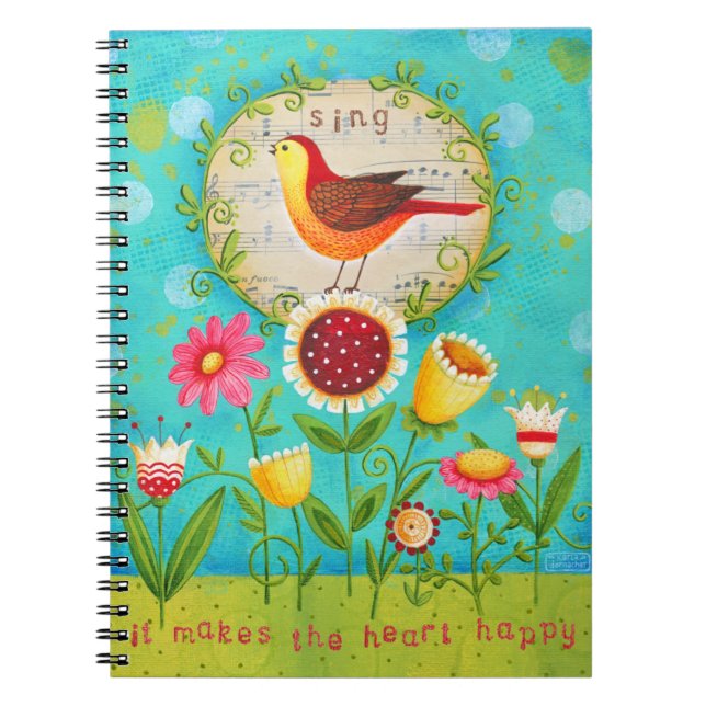 Sing - Happy Heart Inspirational Journal Notebook (Front)