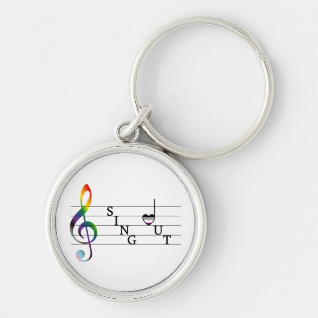 Sing Out Asexual Pride Key Ring (Front)
