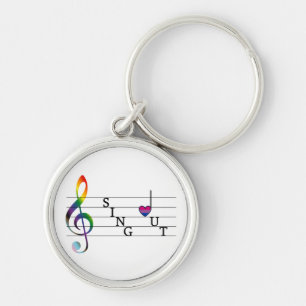 Sing Out Bisexual Pride Key Ring