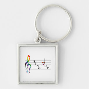 Sing Out Lesbian Pride Key Ring