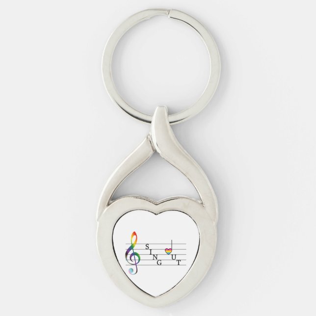 Sing Out Pansexual Pride Key Ring (Front)