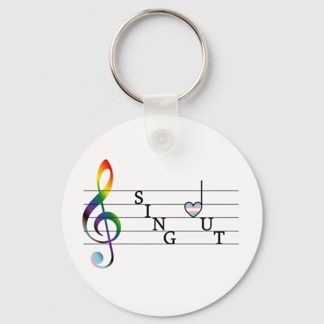 Sing Out Trans Pride Key Ring (Front)