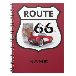 Sing route 66 gifts spiral notebook