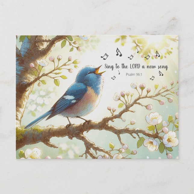 Sing To The LORD A New Song Psalm 96:1 Postcard (Front)