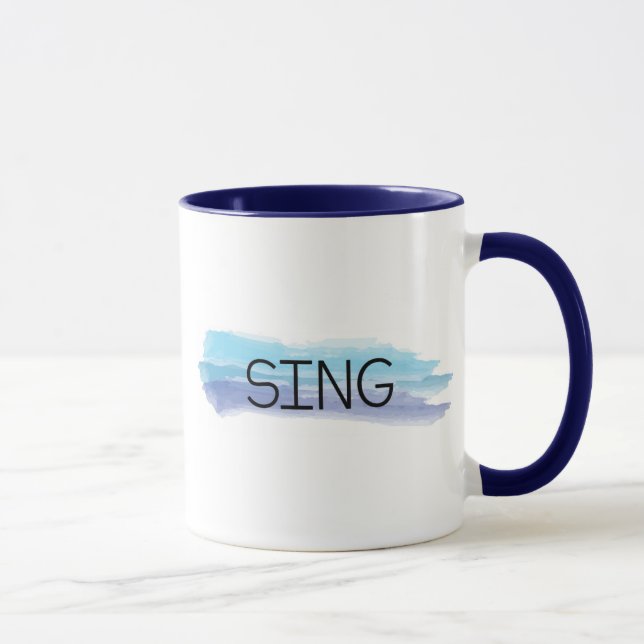 SING WATERCOLOR MUG for MUSIC TEACHERS (Right)