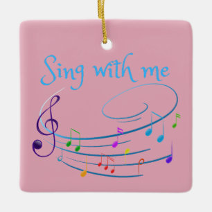 sing with me ceramic ornament