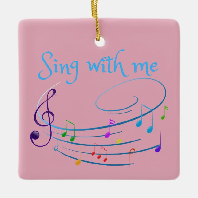 sing with me ceramic ornament (Front)