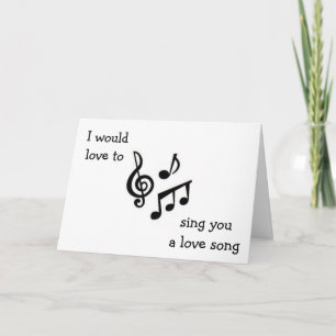 SING YOU A LOVE SONG IF BE MY VALENTINE HOLIDAY CARD