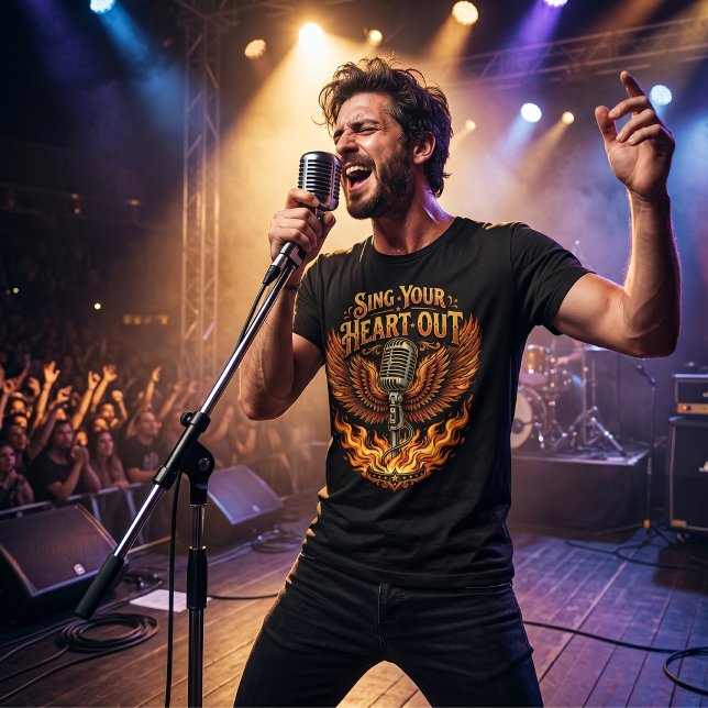 Sing Your Heart Out: Microphone Wings & Fire Tri-Blend Shirt (Creator Uploaded)