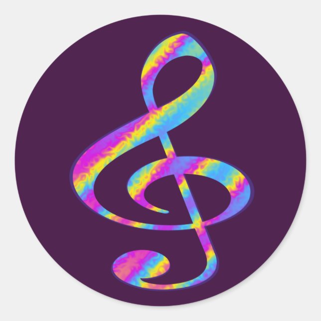 sing your life classic round sticker (Front)