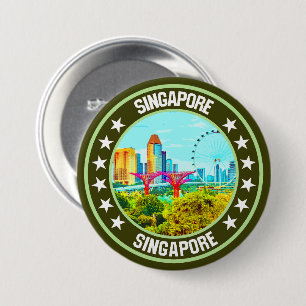 Singapore 7.5 cm round badge