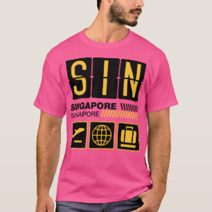 Singapore Airport Tag Singapore Vacation Travel Si T-Shirt