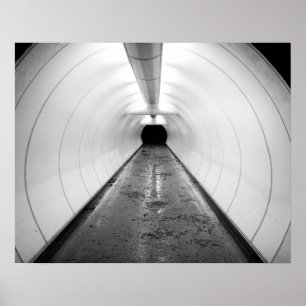 Singapore. An illuminated pedestrian tunnel in Poster