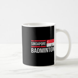 Singapore Badminton Flag Racket Sport Birdie Playe Coffee Mug