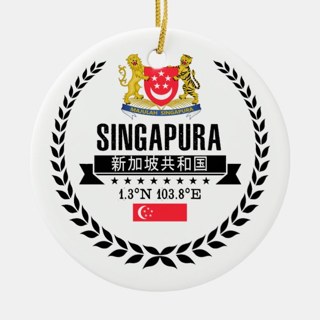 Singapore Ceramic Tree Decoration (Front)