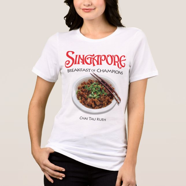 Singapore Chai Tau Kueh - Light Fabric T-Shirt Tri-Blend Shirt (Front)