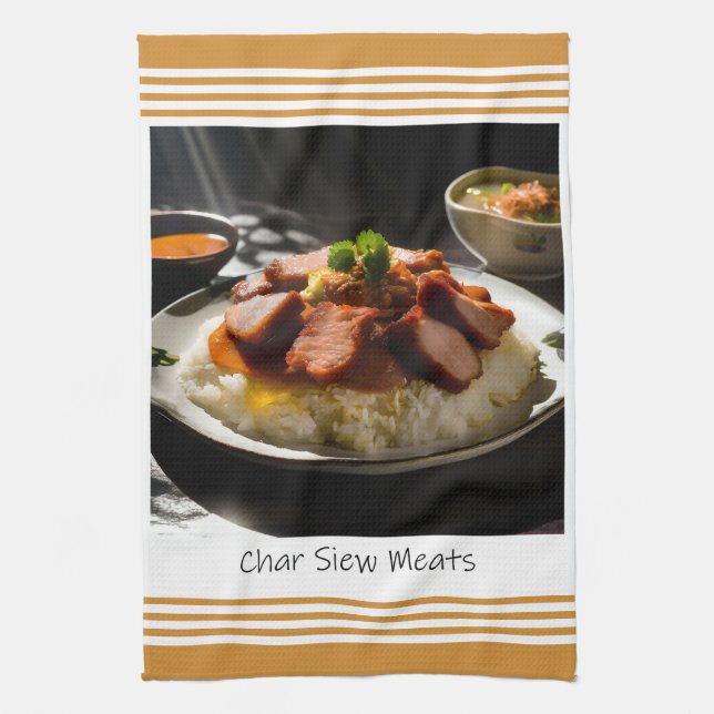 Singapore Char Siew Meats Kitchen Towel (Vertical)