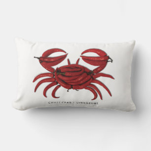Singapore "Chilli Crab" Lumbar Support Throw Pillo Cushion