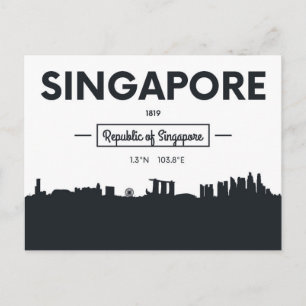 Singapore, China   City Coordinates Postcard
