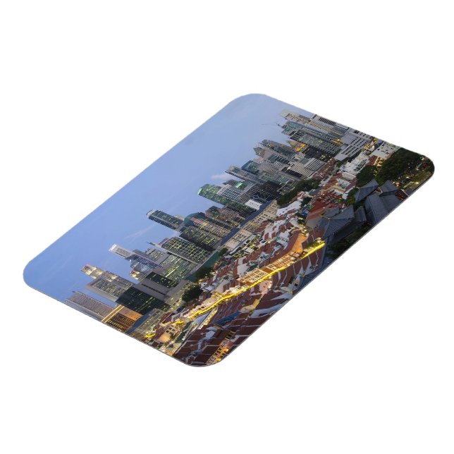 Singapore City Skyline Evening Magnet (Left Side)