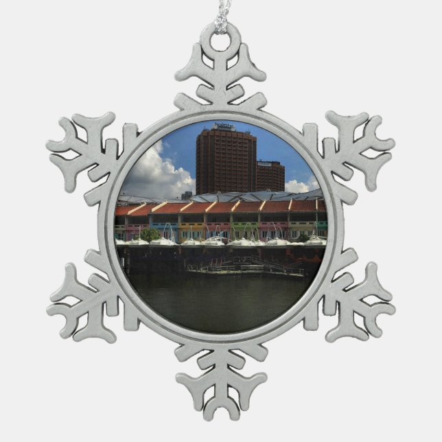 Singapore Clarke Quay #3 Snowflake Ornament (Front)