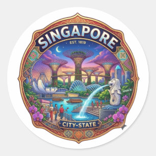SINGAPORE CLASSIC ROUND STICKER
