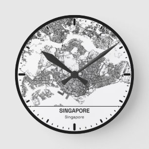 Singapore Clock City Line Art