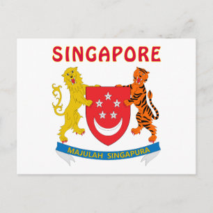 SINGAPORE Coat Of Arms Postcard