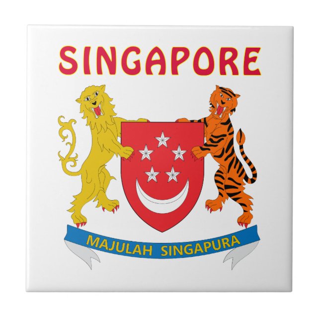 SINGAPORE Coat Of Arms Tile (Front)