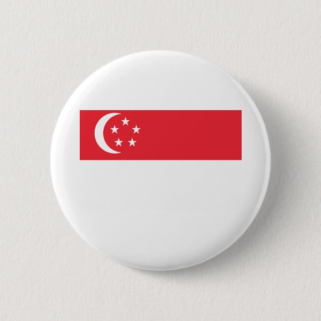 Singapore Flag 6 Cm Round Badge (Front)