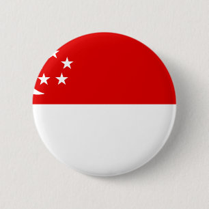 Singapore Flag 6 Cm Round Badge