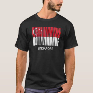 Singapore Flag Barcode T-Shirt