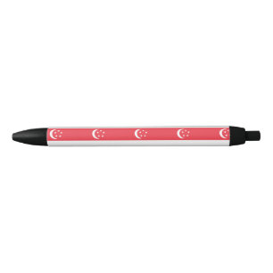 Singapore Flag Black Ink Pen