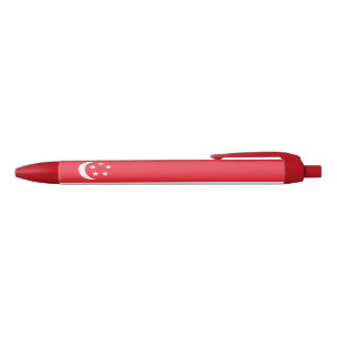 Singapore Flag Black Ink Pen
