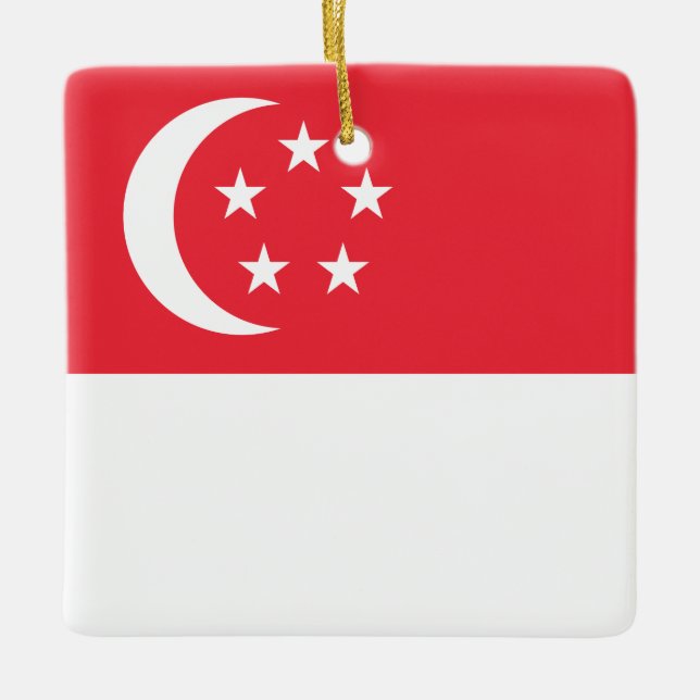 Singapore Flag Ceramic Ornament (Front)