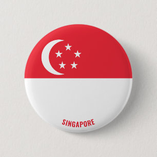 Singapore Flag Charming Patriotic 6 Cm Round Badge