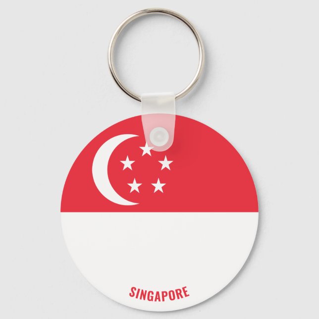 Singapore Flag Charming Patriotic Key Ring (Front)