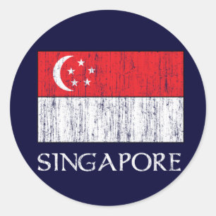 Singapore Flag Classic Round Sticker