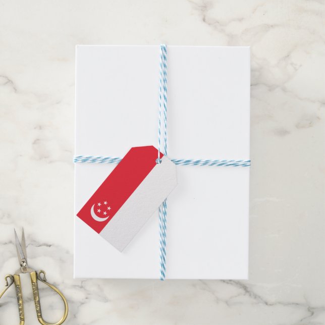 Singapore flag gift tags (With Twine)