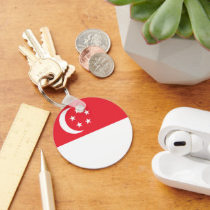 Singapore flag key ring
