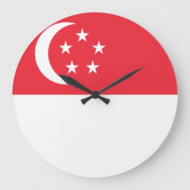 Singapore Flag Large Clock (Front)