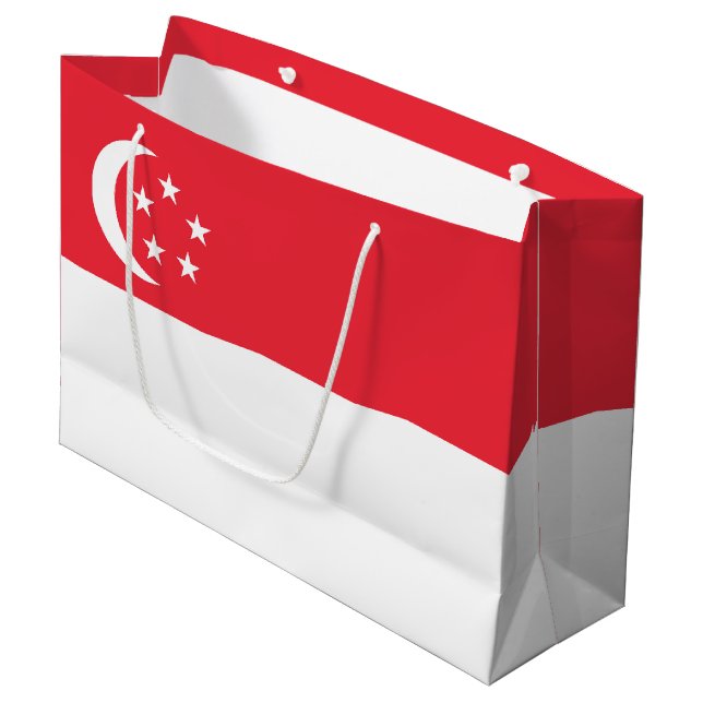 Singapore flag large gift bag (Front Angled)
