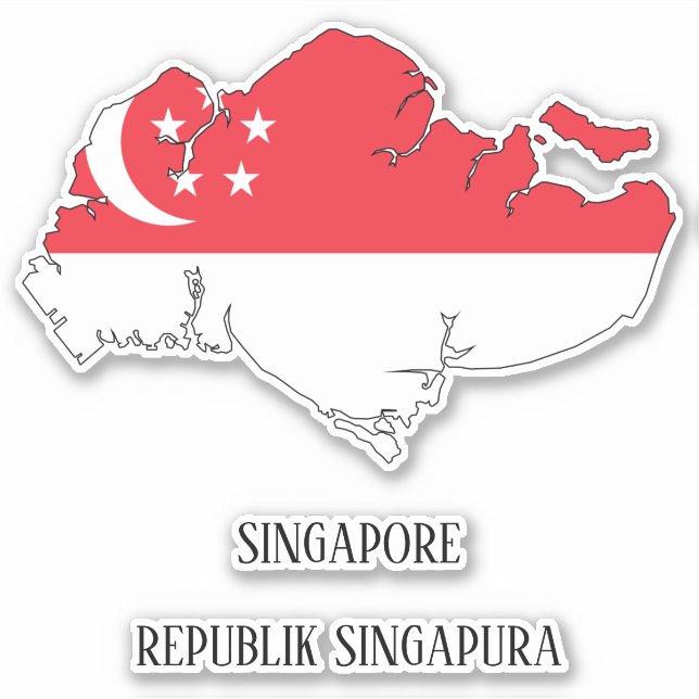 Singapore Flag Map (Front)