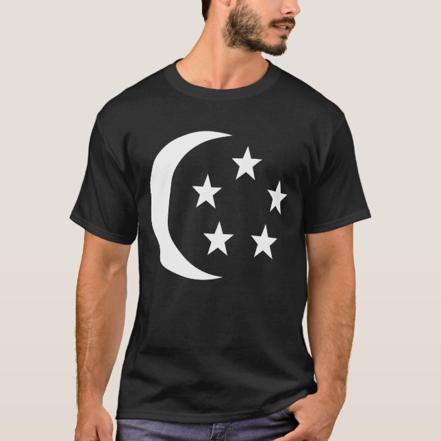Singapore Flag Moon Star T-Shirt (Front)