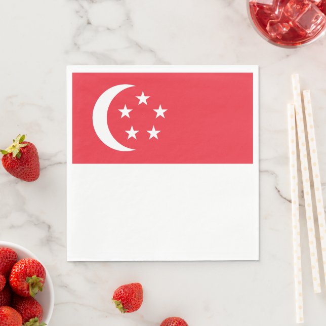 Singapore flag napkin (Insitu)