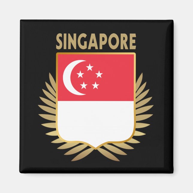 Singapore Flag Shield Magnet (Front)