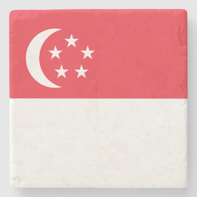 Singapore Flag Stone Coaster (Front)