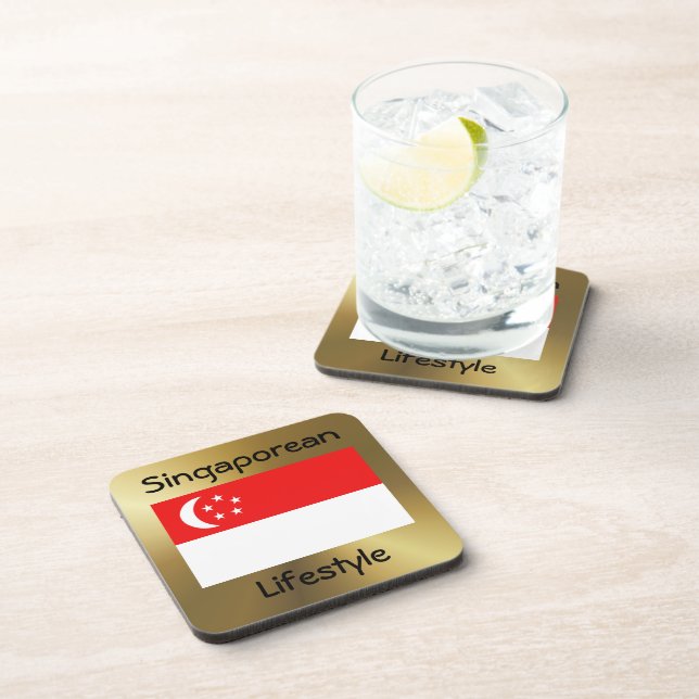 Singapore Flag+Text Coaster (Right Side)