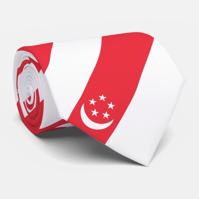 Singapore Flag Tie (Rolled)